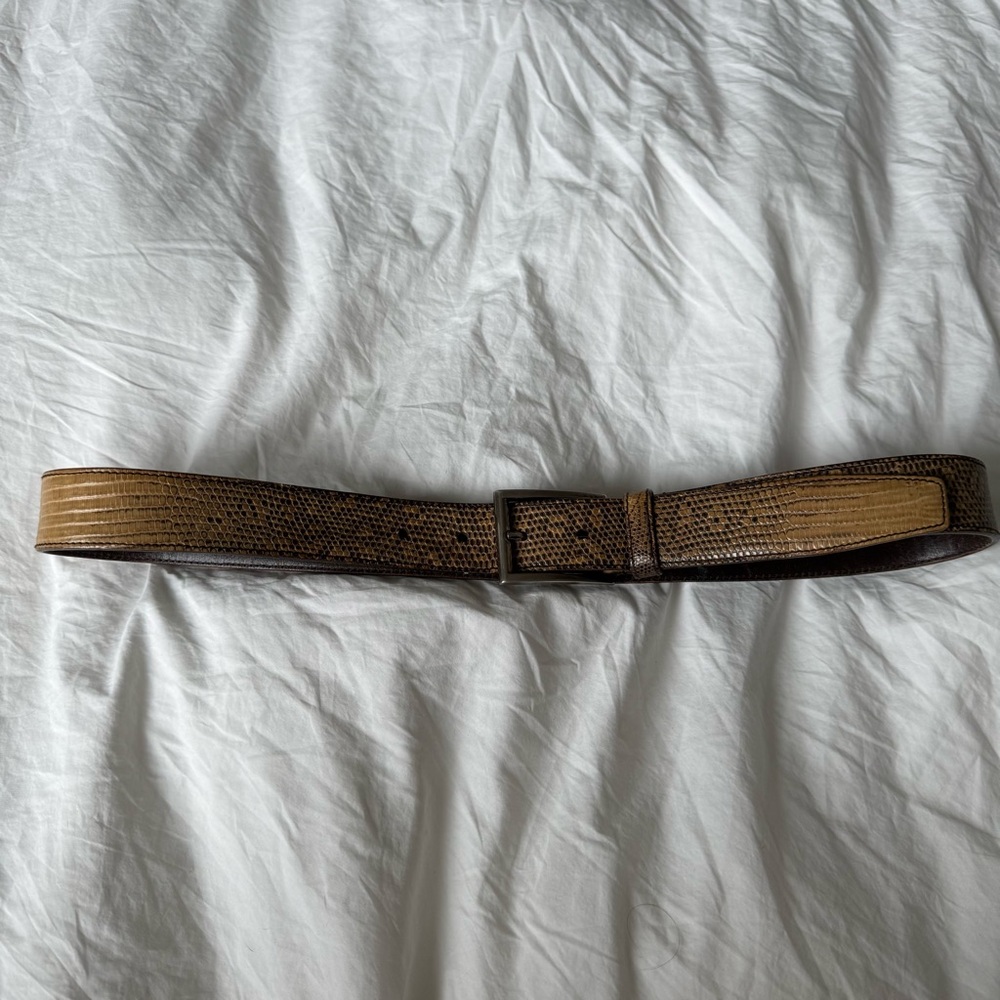 Prada 34” Brown Textured Leather Belt